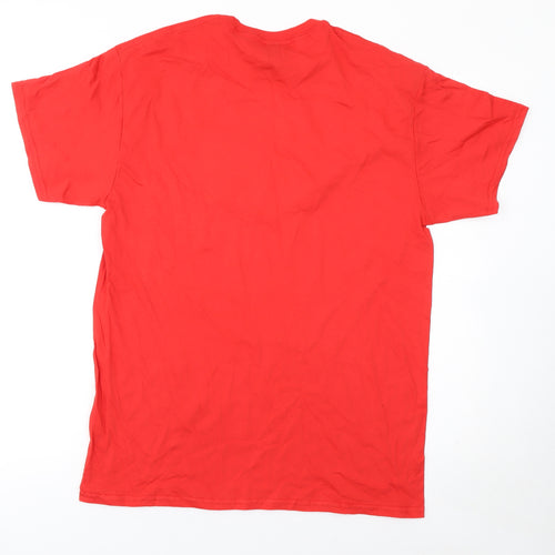 Gildan Men Red Red Nose Day Cotton Crew Neck Short Sleeve T-Shirt M