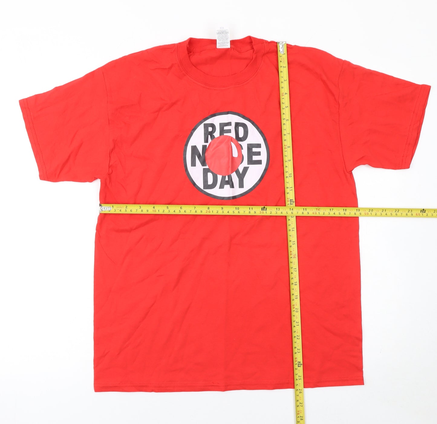 Fruit of the Loom Men's Red Red Nose Day Cotton T-Shirt Medium