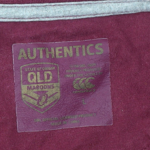 Canterbury Mens Red State of Origin QLD Maroons T-Shirt Size L Sports Jersey