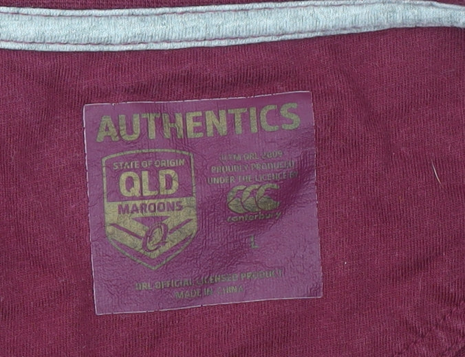 Canterbury Mens Red State of Origin QLD Maroons T-Shirt Size L Sports Jersey