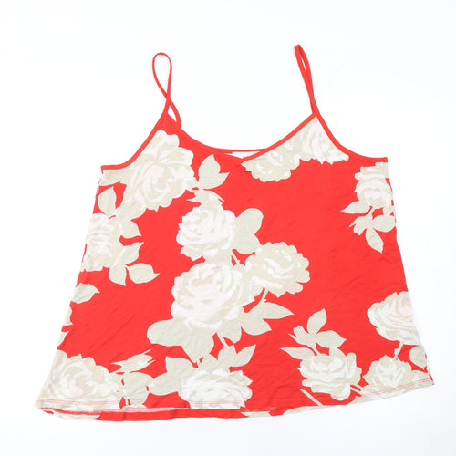 Next Women Red Floral Viscose Camisole Top Size 16