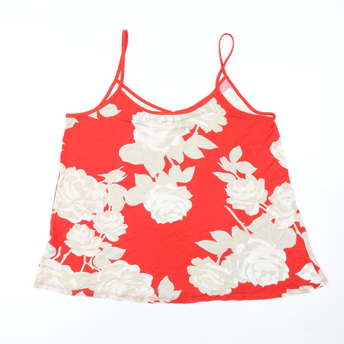 Next Women Red Floral Viscose Camisole Top Size 16