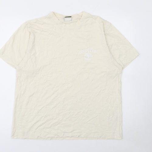 Timberland Men’s Beige Short Sleeve Cotton T-Shirt L Regular Fit