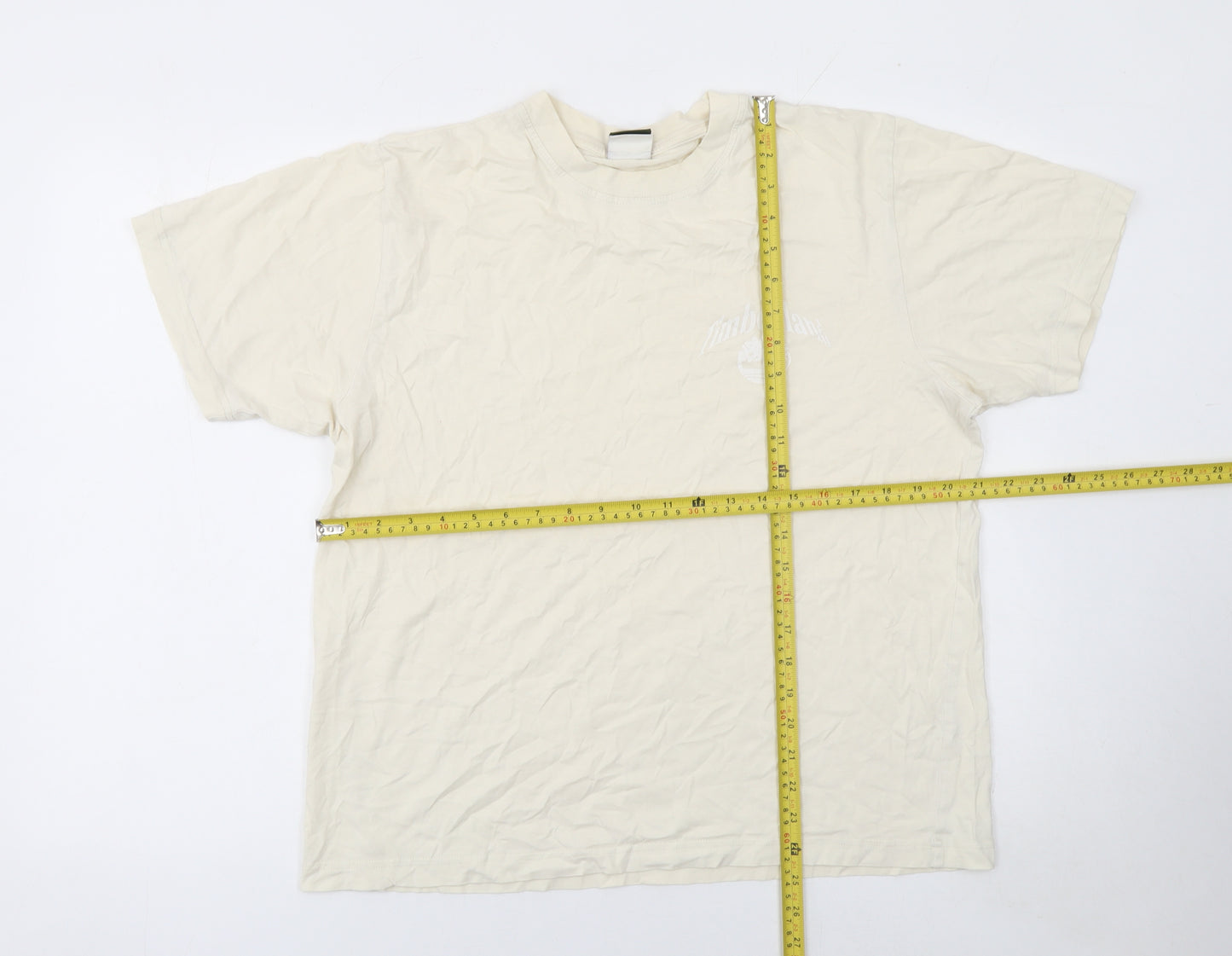 Timberland Men’s Beige Short Sleeve Cotton T-Shirt L Regular Fit
