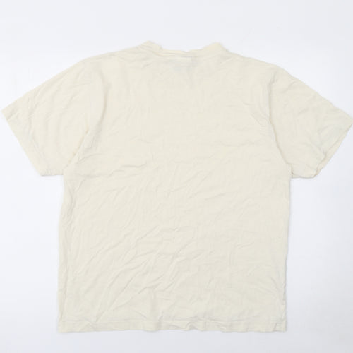 Timberland Men’s Beige Short Sleeve Cotton T-Shirt L Regular Fit