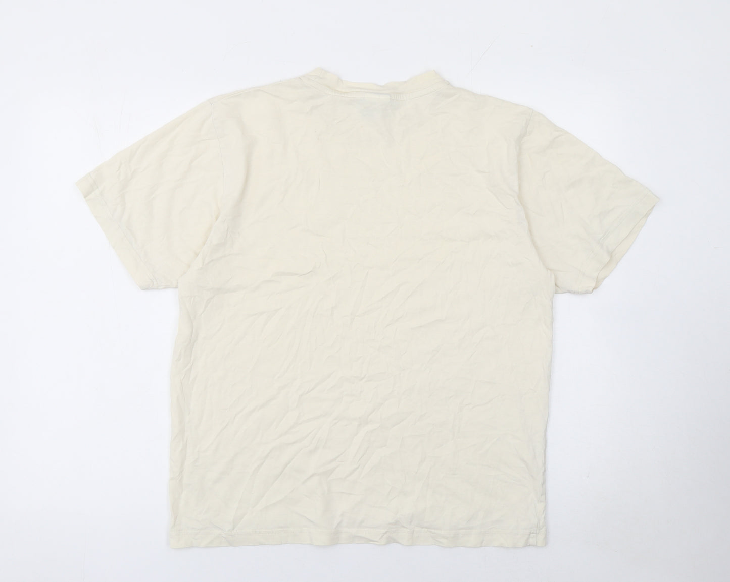 Timberland Men’s Beige Short Sleeve Cotton T-Shirt L Regular Fit