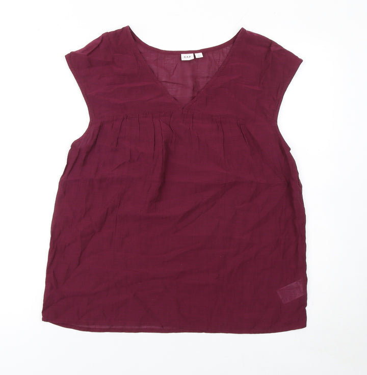 GAP Women’s Red Sleeveless V-Neck Tunic Blouse Size S