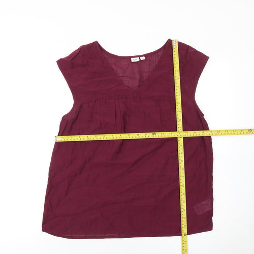 GAP Women’s Red Sleeveless V-Neck Tunic Blouse Size S