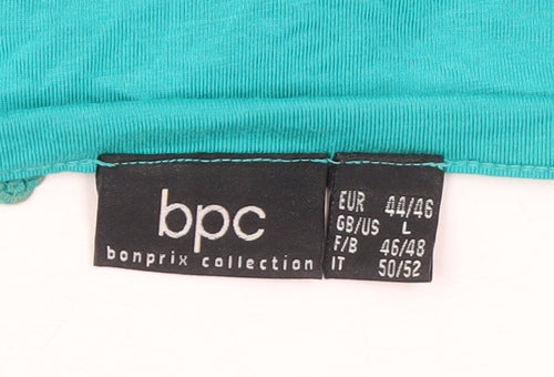 bpc Bonprix Women Green L Lace Trim Sleeveless Slip Dress