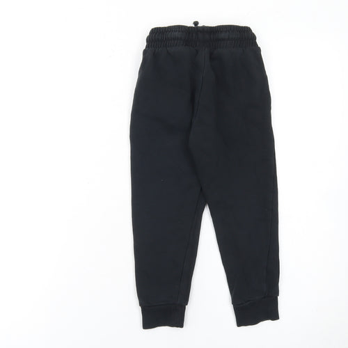 F&F Boys Black Jogger Trousers 4-5 Years Cotton Blend Elastic Waist