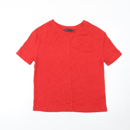 Marks and Spencer Women's Red Basic Short Sleeve T-Shirt XS