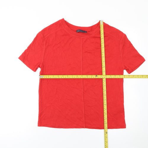 Marks and Spencer Women's Red Basic Short Sleeve T-Shirt XS