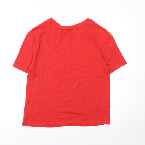 Marks and Spencer Women's Red Basic Short Sleeve T-Shirt XS