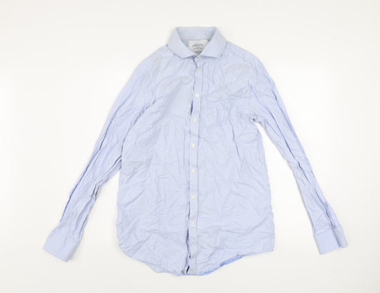 Charles Tyrwhitt Men's Blue Check Extra Slim Fit Dress Shirt 16/35 41/89cm