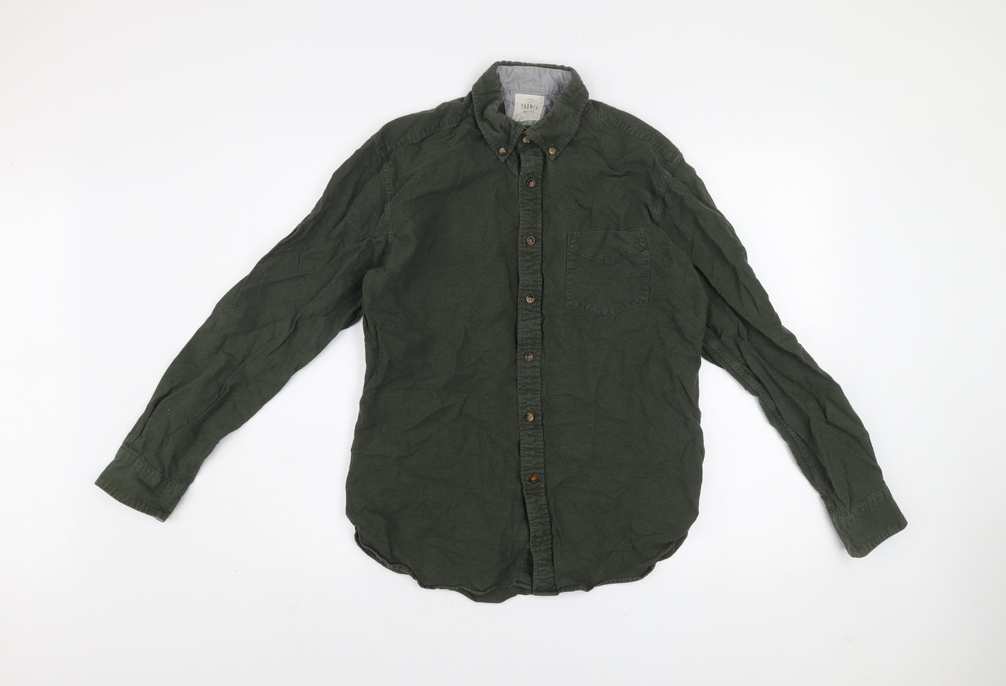 T.M. Lewin Thomas Mayes Men's Green Button-Up Cotton Shirt M