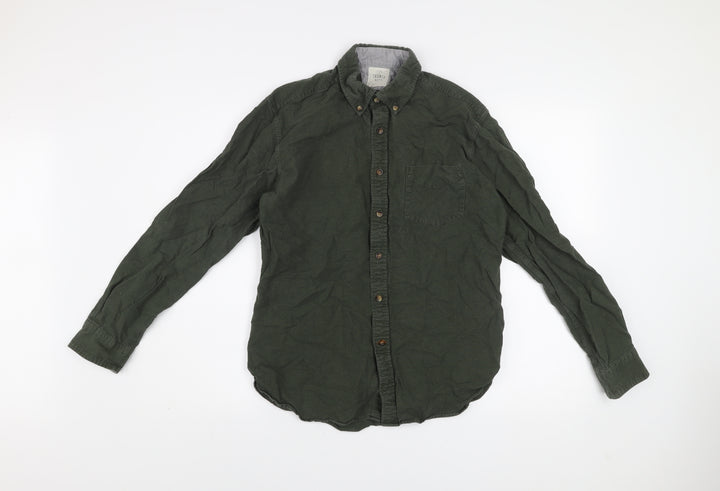 T.M. Lewin Thomas Mayes Men's Green Button-Up Cotton Shirt M