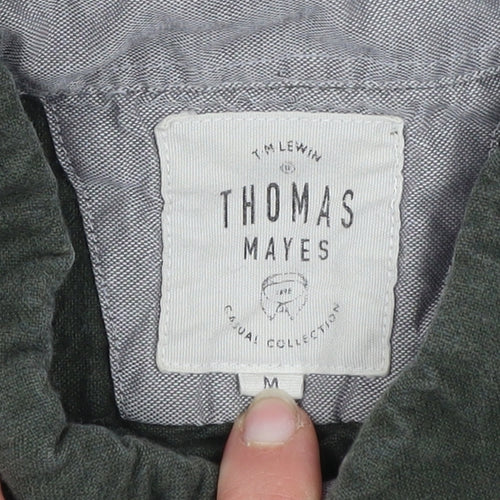 T.M. Lewin Thomas Mayes Men's Green Button-Up Cotton Shirt M