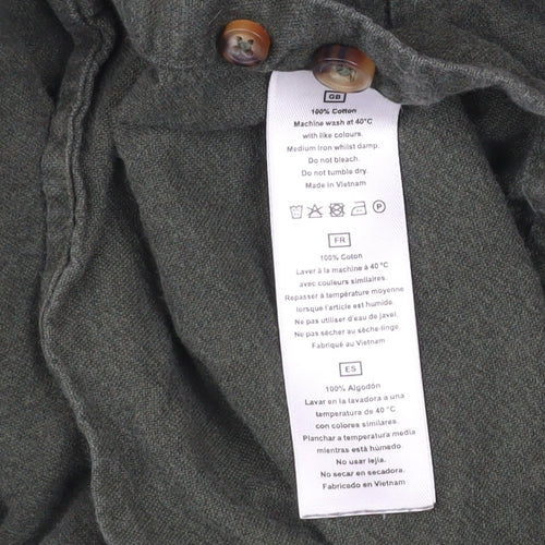 T.M. Lewin Thomas Mayes Men's Green Button-Up Cotton Shirt M