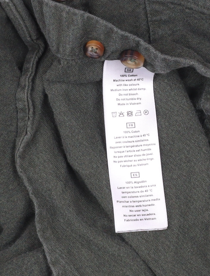 T.M. Lewin Thomas Mayes Men's Green Button-Up Cotton Shirt M