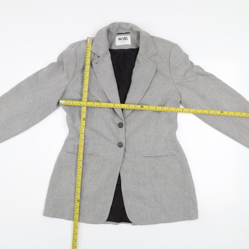 Wallis Petite Women's Grey Blazer Size 12 Classic Work Jacket