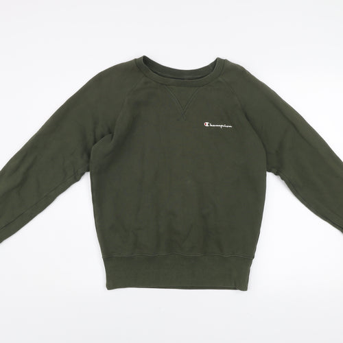 Champion Mens Green Crew Neck Pullover Sweatshirt XS Cotton