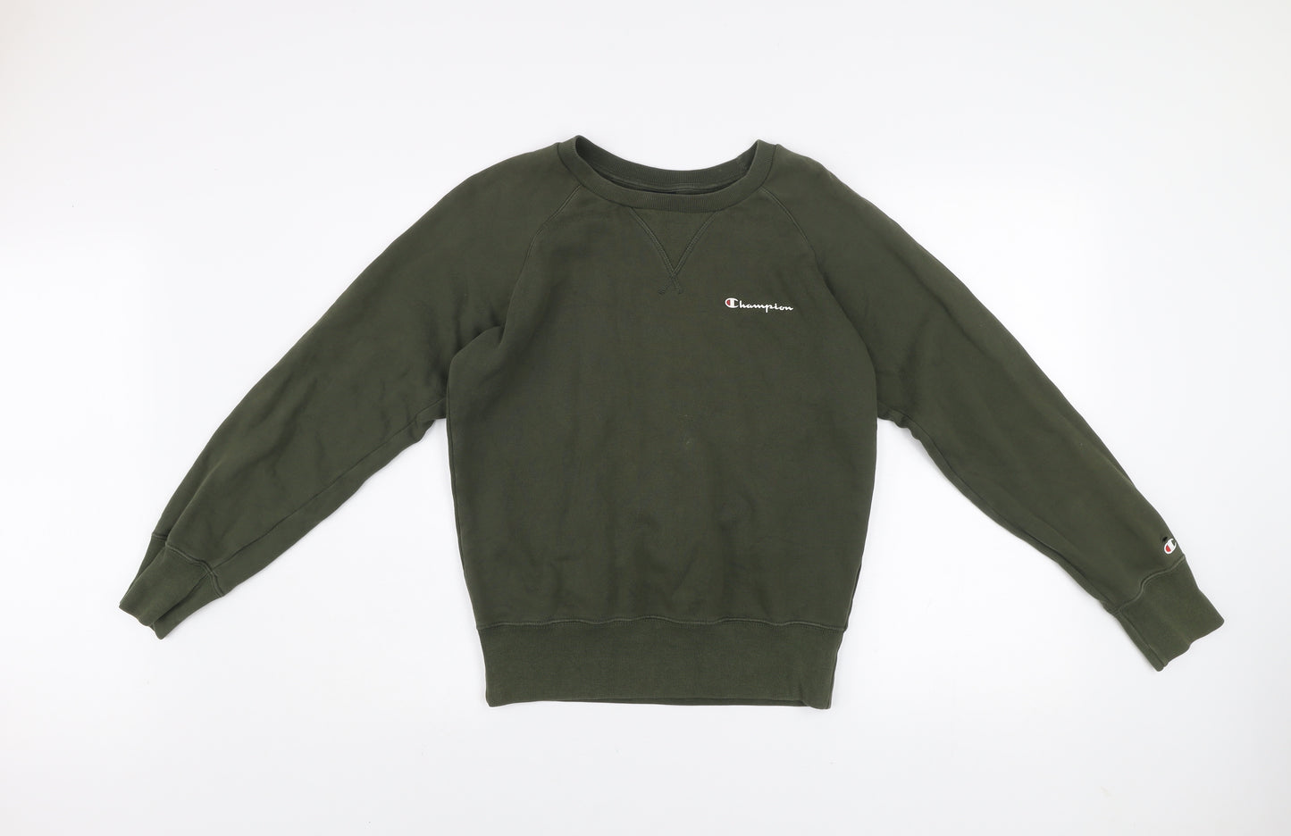 Champion Mens Green Crew Neck Pullover Sweatshirt XS Cotton
