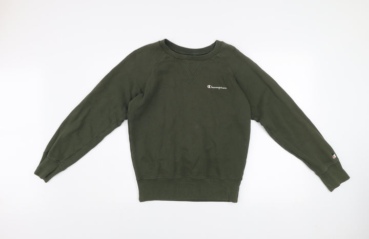 Champion Mens Green Crew Neck Pullover Sweatshirt XS Cotton