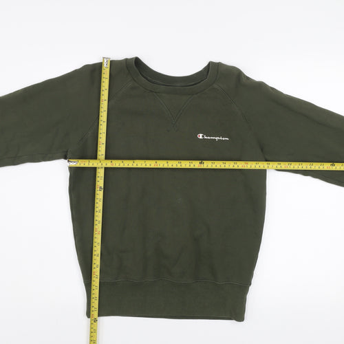 Champion Mens Green Crew Neck Pullover Sweatshirt XS Cotton