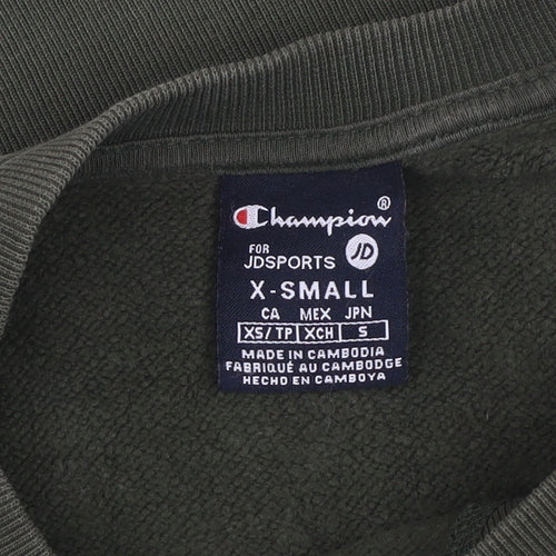 Champion Mens Green Crew Neck Pullover Sweatshirt XS Cotton
