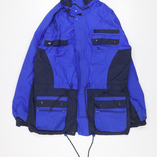Blue Riband Men’s Blue Nylon Hooded Anorak Jacket L Outdoor Retro Style