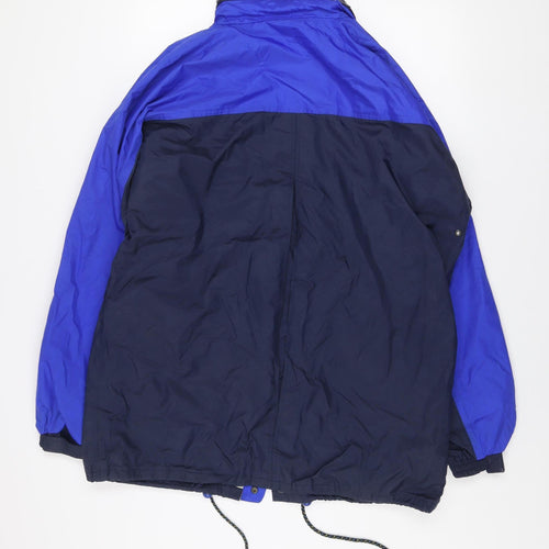 Blue Riband Men’s Blue Nylon Hooded Anorak Jacket L Outdoor Retro Style