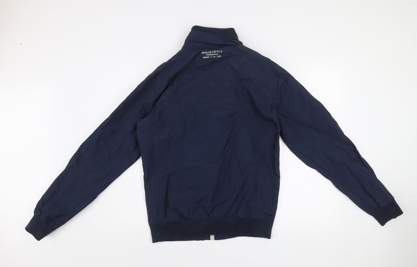 Crosshatch Men Blue M Bomber Jacket Full Zip Nylon Casual