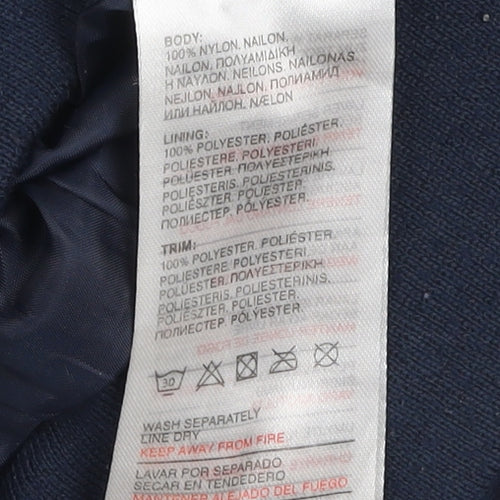 Crosshatch Men Blue M Bomber Jacket Full Zip Nylon Casual