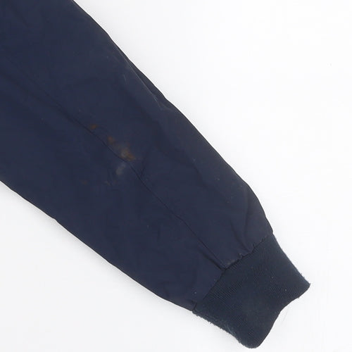Crosshatch Men Blue M Bomber Jacket Full Zip Nylon Casual