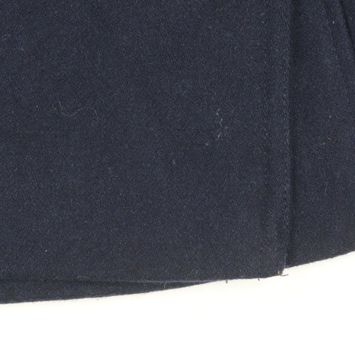 Jasper Conran Women's Navy Wool Blend Belted Trench Coat Size 12