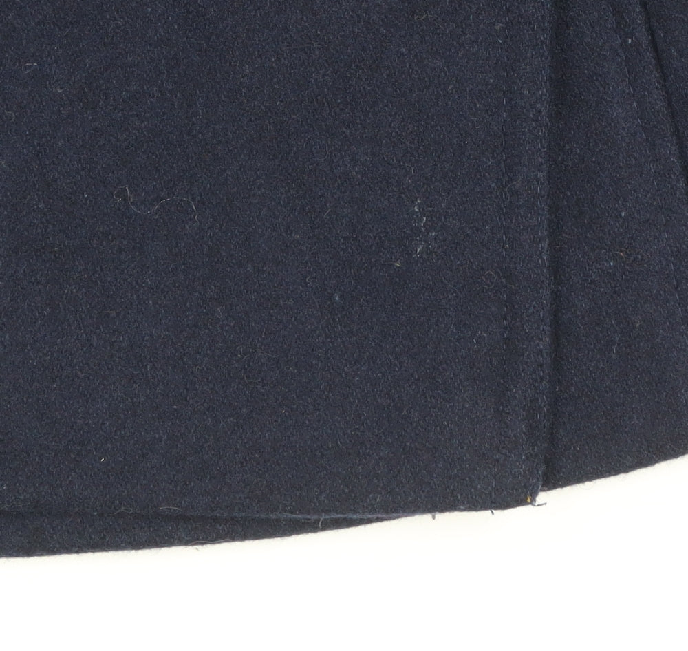 Jasper Conran Women's Navy Wool Blend Belted Trench Coat Size 12