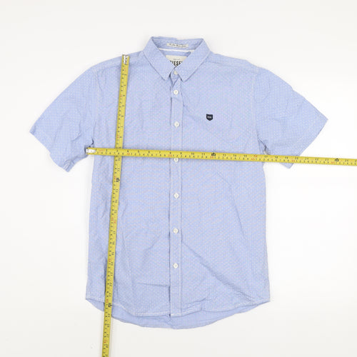 Diesel Men's Blue Short Sleeve Button-Up Cotton Shirt Size S