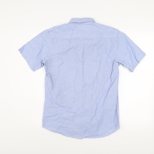 Diesel Men's Blue Short Sleeve Button-Up Cotton Shirt Size S
