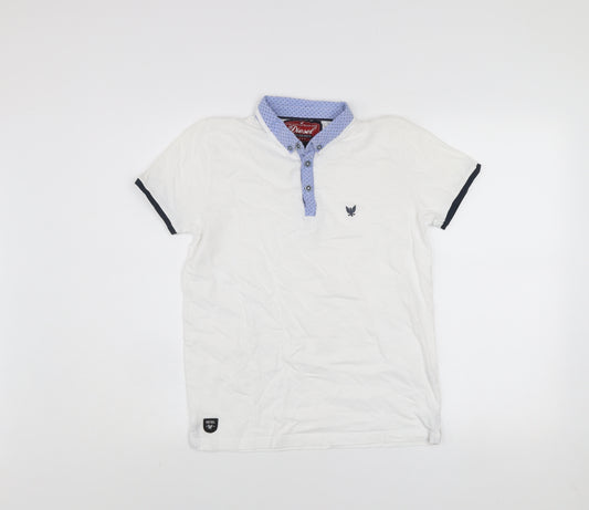Diesel Boys White Cotton Retro Polo Shirt Age 14 Short Sleeve