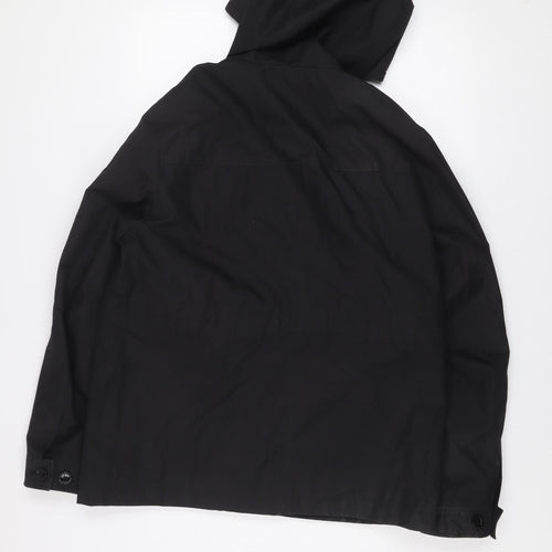Ted Baker Men's Black L Hooded Parka Jacket Cotton Blend Lined