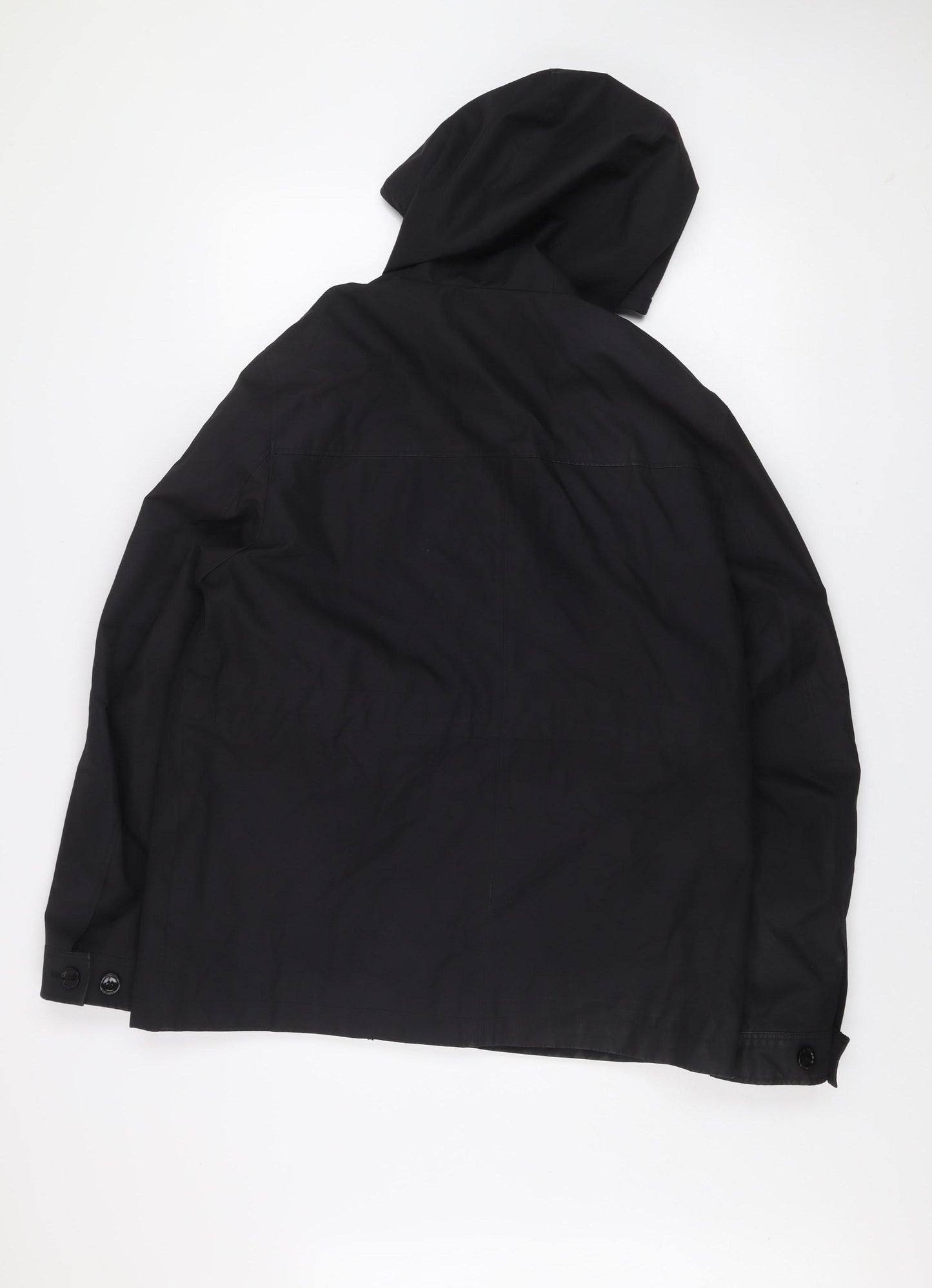 Ted Baker Men's Black L Hooded Parka Jacket Cotton Blend Lined