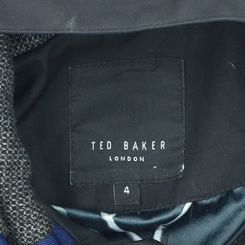 Ted Baker Men's Black L Hooded Parka Jacket Cotton Blend Lined
