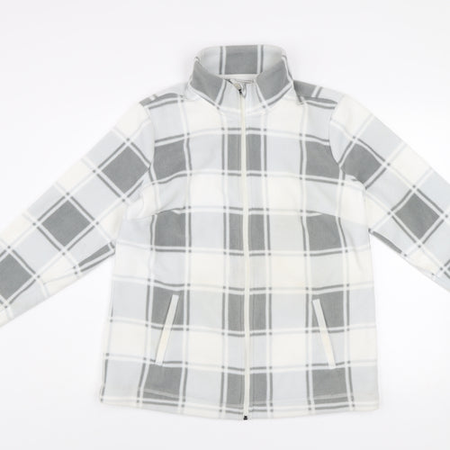 Damart Women’s Grey Check Fleece Full Zip Jacket M 14/16