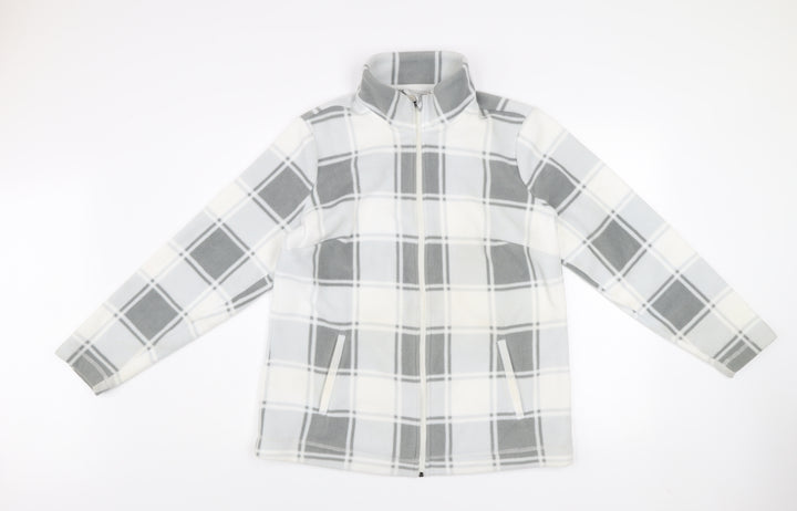 Damart Women’s Grey Check Fleece Full Zip Jacket M 14/16