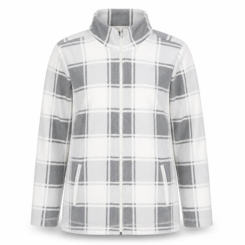 Damart Women’s Grey Check Fleece Full Zip Jacket M 14/16