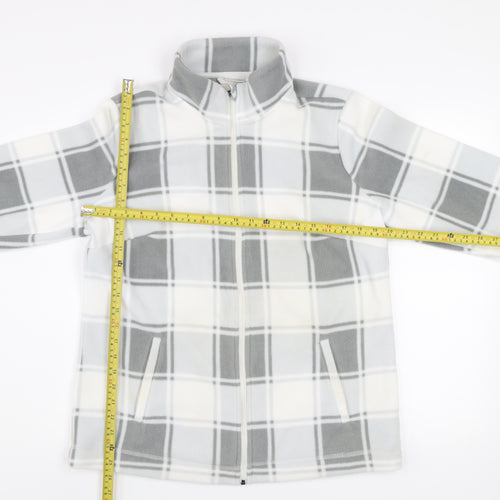 Damart Women’s Grey Check Fleece Full Zip Jacket M 14/16