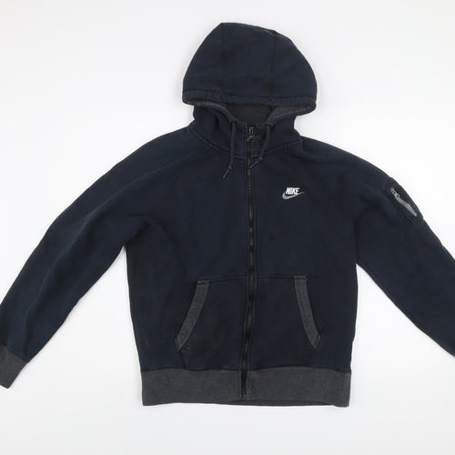Nike Men's Blue Hooded Full Zip Activewear Jacket Size M
