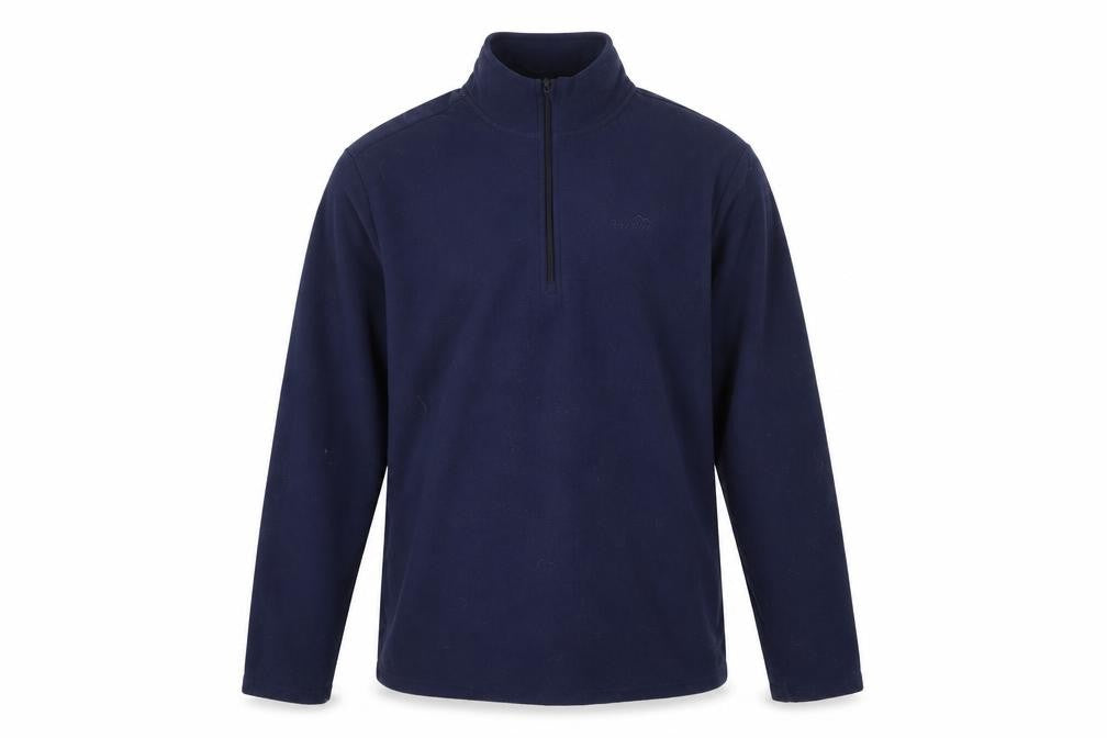 Front view of Peter Storm Men's Blue Fleece 1/4 Zip Pullover Sweatshirt L