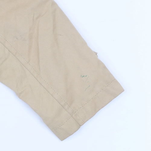 Vertbaudet Girls Beige Hooded Trench Coat 8 Years Belted Double-Breasted