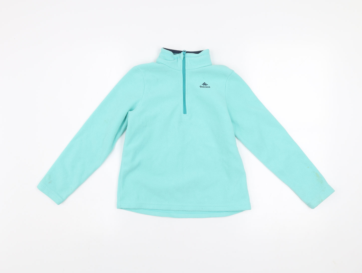 Quechua Girls Blue 7-8 Years Fleece 1/4 Zip Pullover Sweatshirt
